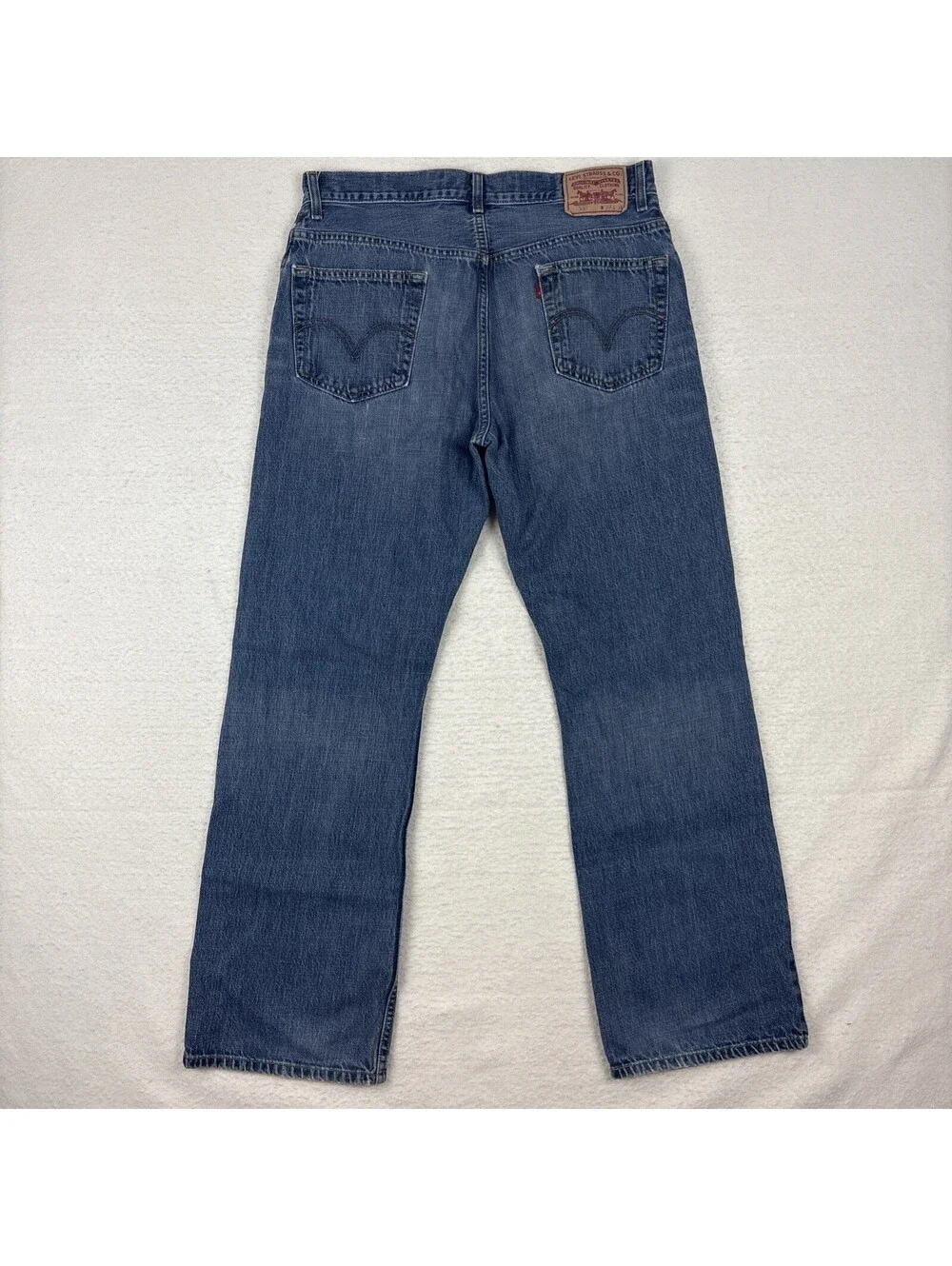 Vintage Levi's 557 Jeans Mens 34x32 Blue Relaxed Boot Denim Y2K Whiskers Faded